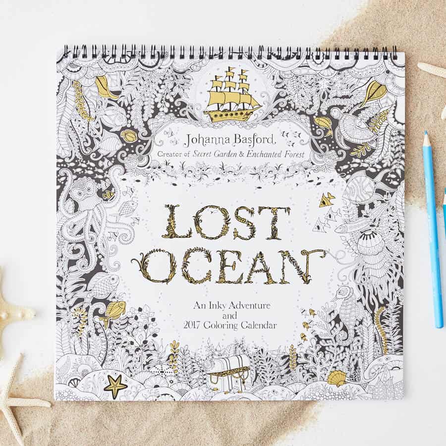 An Inky Adventure and 2017 Coloring Calendar Lost Ocean 2017 Calendar