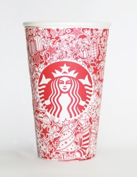 Starbucks Inky Red Cup, Johanna Basford