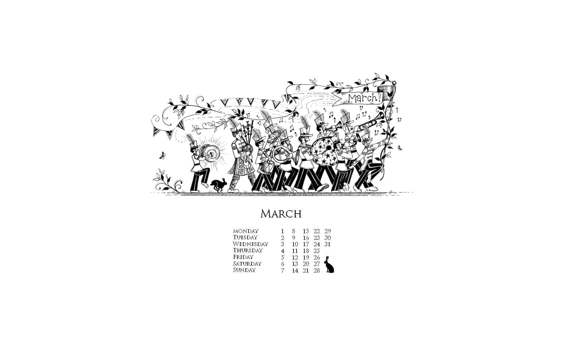 Desktop Wallpaper Calendars March Johanna Basford Johanna Basford
