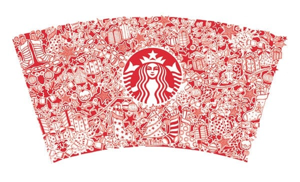 Starbucks Inky Red Cup, Johanna Basford