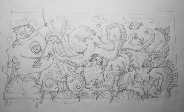 Sunk Punk pencil sketch